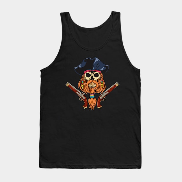 Pirate skull with guns - Pirates Tank Top by Modern Medieval Design